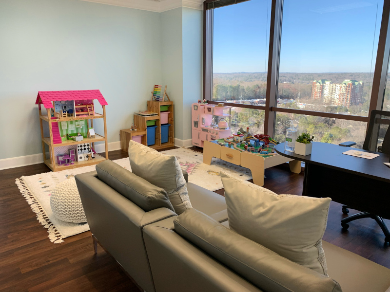 Our comfy and kid friendly consultation room with an amazing view